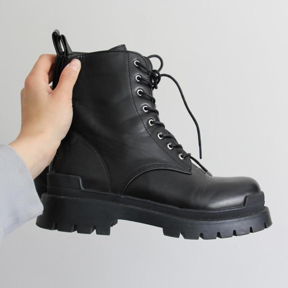 Black platform boots